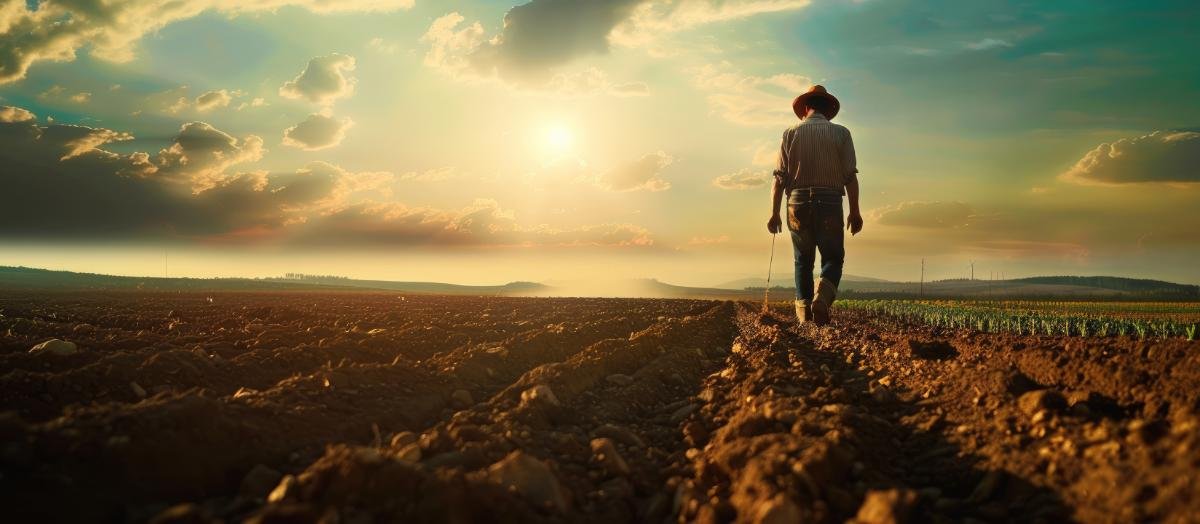 farmer-walking-through-field-sunset