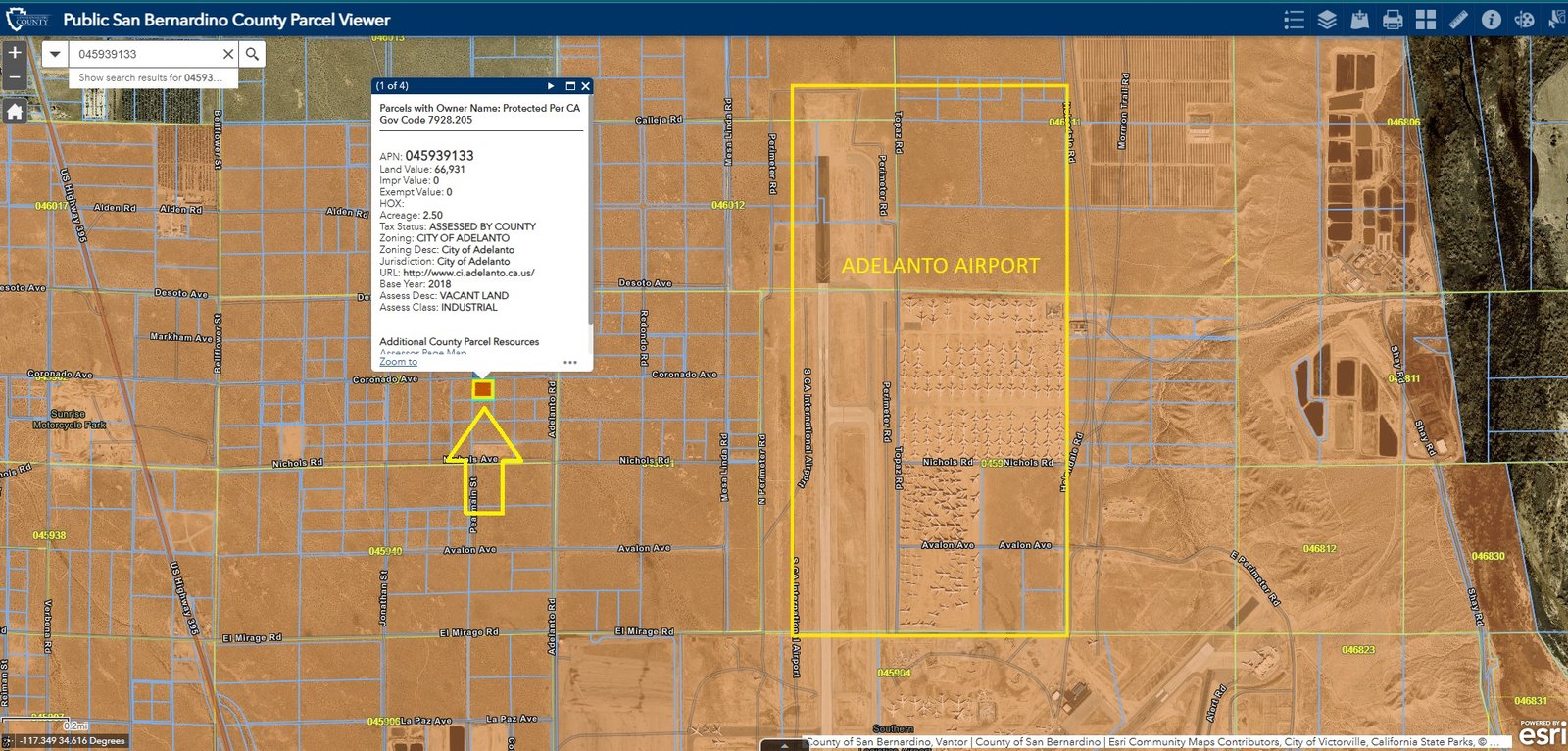 adelanto map-by the airport